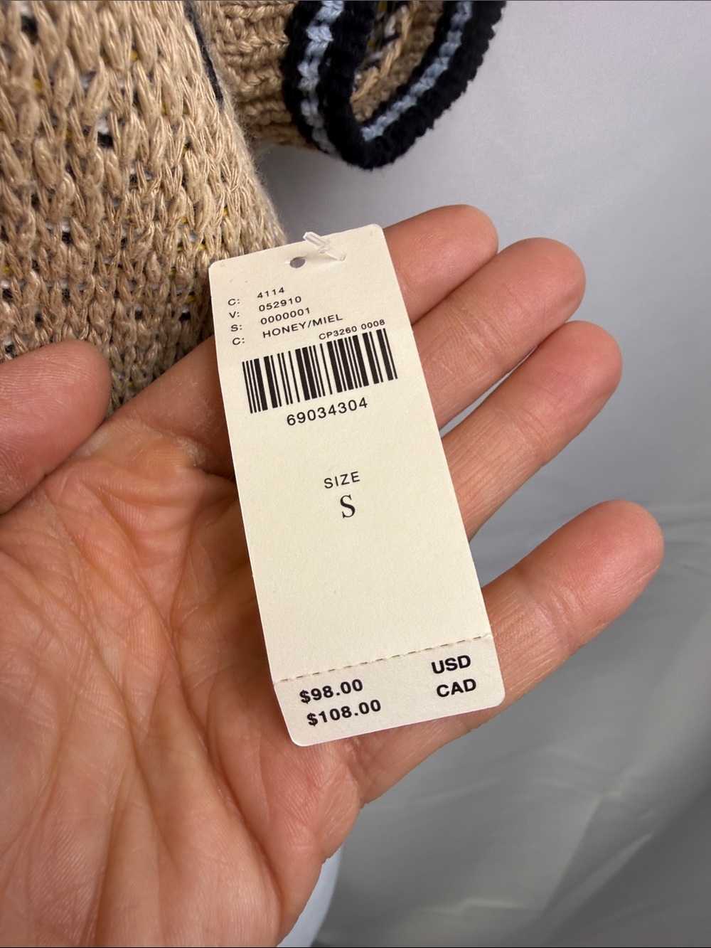 Maeve Tan Bee Intarsia Sweater Vest with Black & Yellow Accents - Picture 2 of 5